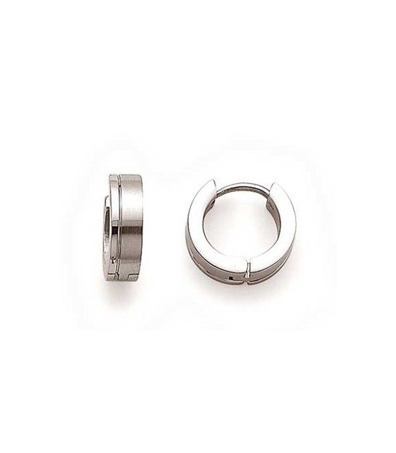 Petite créole acier boucles d'oreilles homme-1