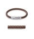 Bracelet homme en cuir brun tressé rond-1