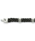 Bracelet homme en cuir noir tressé