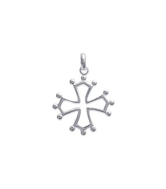 Pendentif cathare croix Occitane argent massif-1