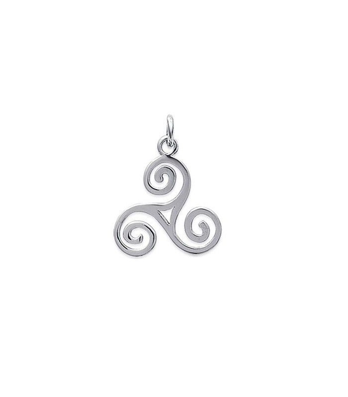 Collier Fin Avec Pendentif Triskell Breton - Métal Argenté Ancien - Occasion à Nettoyer
