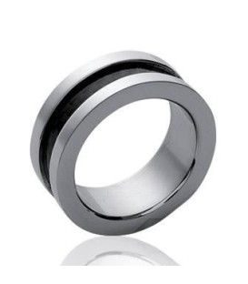 Bague homme acier et carbone anneau style alliance