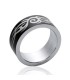 Bague homme acier alliance ruthénium noir anneau tribal-2