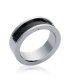 Bague homme acier anneau brossé carbone-2