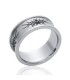 Bague large anneau alliance homme acier tribal-2