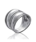 bague argent massif effet double faux anneaux