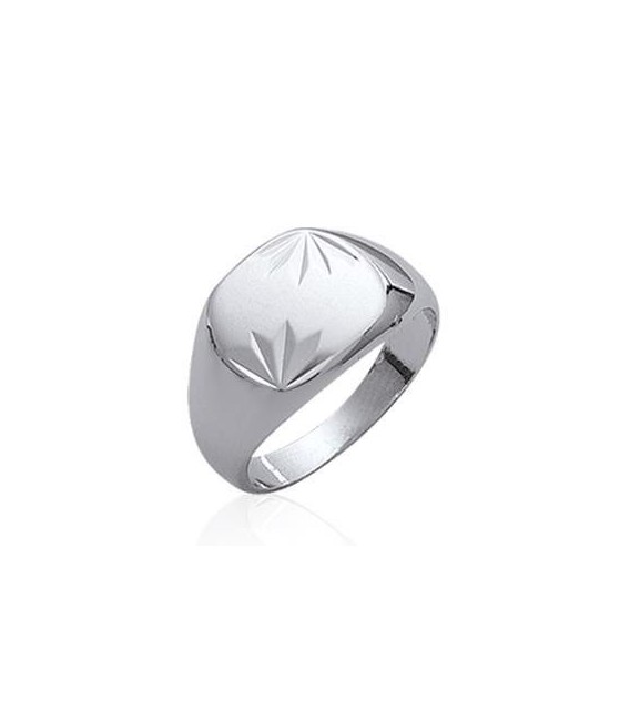 Chevalière homme belle bague argent massif fantaisie gravée-2