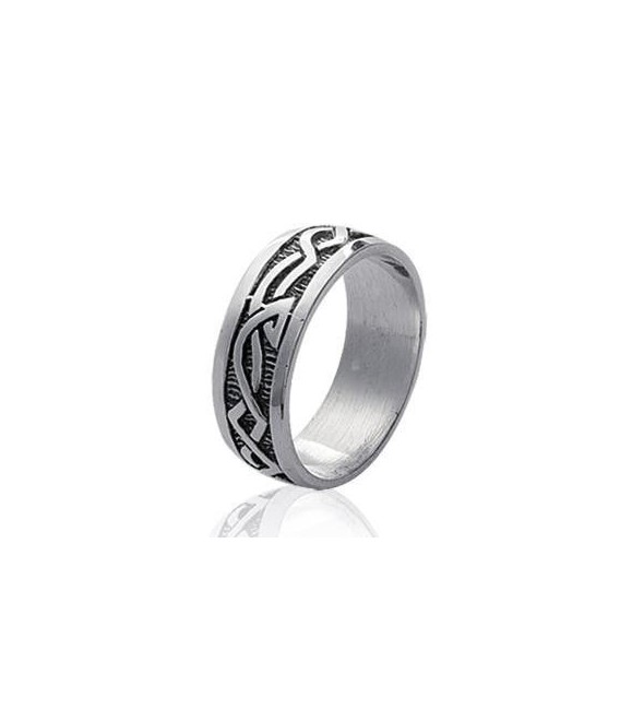 Bague homme alliance argent massif fantaisie-2