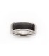 Bague homme acier anneau brossé carbone-1