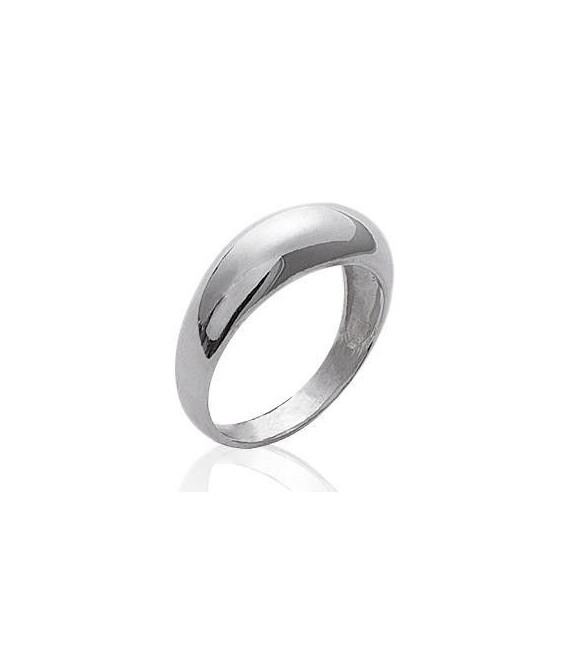 Bague homme argent massif anneau simple légèrement bombée-1