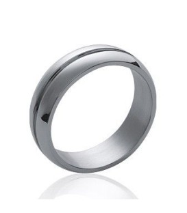 Bague homme acier miroir anneau alliance légèrement bombée