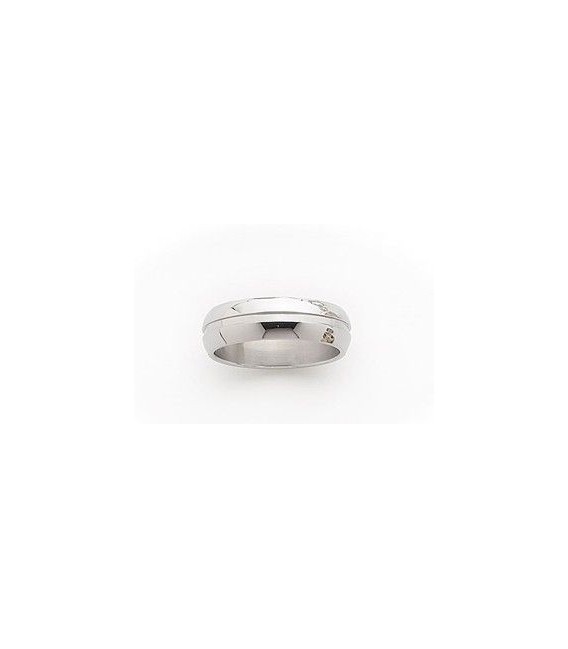 Bague homme acier miroir anneau alliance légèrement bombée-2