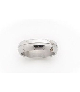 Bague homme acier miroir anneau alliance légèrement bombée-2