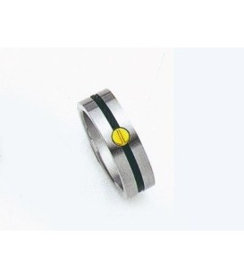 Bague acier et or homme style alliance acier et vis en or-1