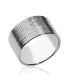 Bague tube argent massif fines stries-1