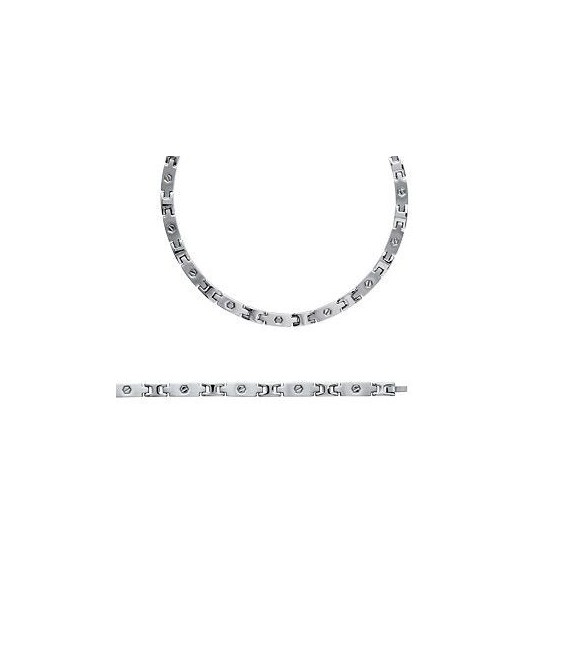 Collier homme chaine de cou acier brossé-3