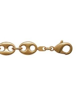 Beau bracelet homme chaîne grains de café plaqué or-1