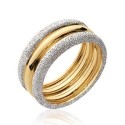 Bague anneaux bicolore plaqué or