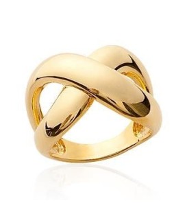 Bague anneaux croisés plaqué or