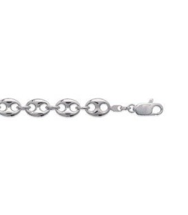 Bracelet gourmette argent grains de café