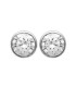 Boucles d'oreilles clou argent massif zirconium taillé serti rond-1