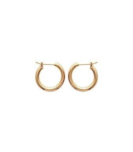 Créoles boucles d'oreilles plaqué or simple tube