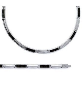 Bracelet homme acier et carbone