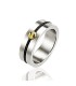 Bague acier et or homme style alliance acier et vis en or-2