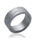 Bague acier homme salamandre stylisée en relief-1