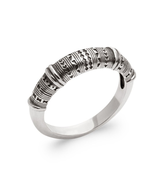 Bague anneau tribal argent-1