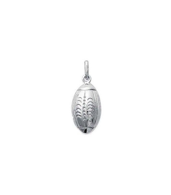 Pendentif argent massif ballon rugby-1