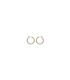 Créoles boucles d'oreilles plaqué or simple tube-2