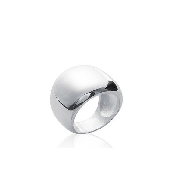 Grosse bague argent massif gros bombé miroir-1