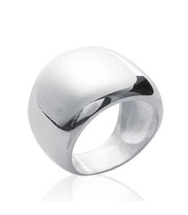 Grosse bague argent massif gros bombé miroir-1