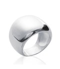 Grosse bague argent massif gros bombé miroir