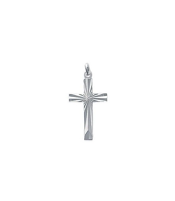 Pendentif croix chrétienne argent diamantée-1