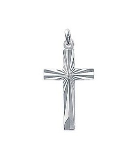 Pendentif croix chrétienne argent diamantée