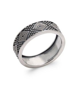 Bague argent massif anneau de style alliance en relief