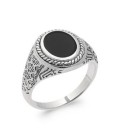 Bague chevalière homme en argent massif design original quantum 925