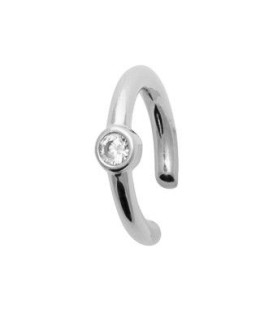 Bague d'oreille argent massif et zirconium