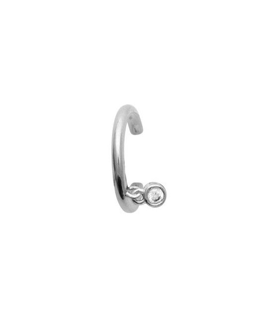 Bague d'oreille argent massif et zirconium-1