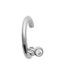 Bague d'oreille argent massif et zirconium