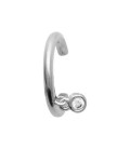 Bague d'oreille argent massif et zirconium