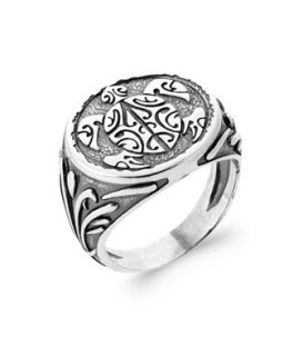 Grosse chevalière bague argent massif stylisée tortue