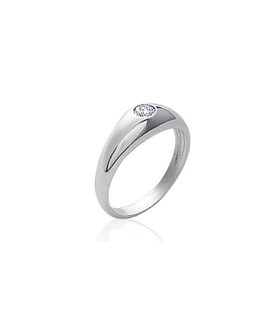 Bague jonc argent massif oxyde de zirconium-1