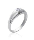 Bague jonc argent massif oxyde de zirconium