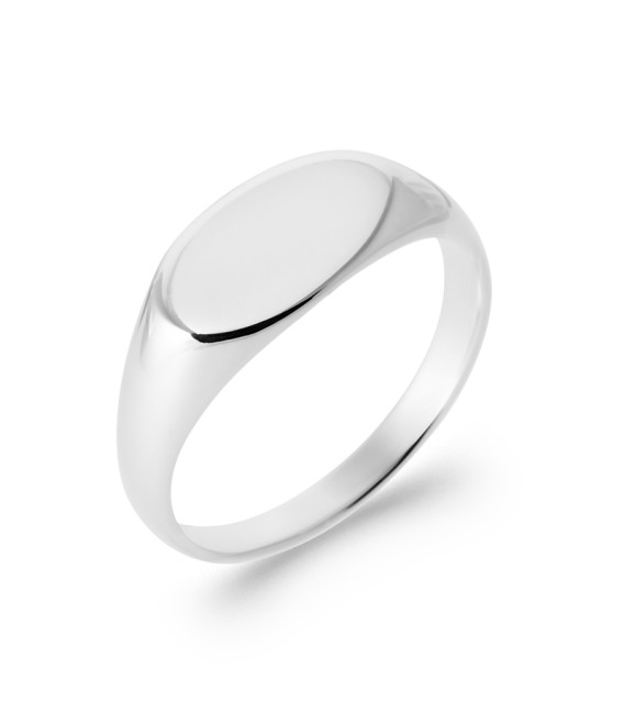 Chevalière homme bague argent massif ovale-1