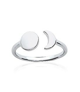 Bague argent massif anneau astres lune et soleil-1