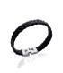 Bracelet homme en cuir noir tressé-1