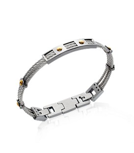 Bracelet homme acier câble torsadé